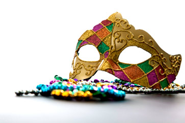 Photo of Margi Gras mask and beads
