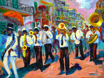 Painting of a second line parade